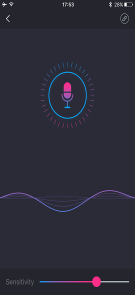 Screenshot der Lovense Remote-App Ton aktiviert.